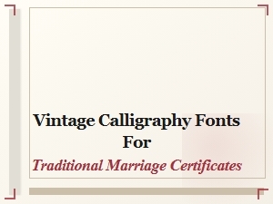 Classic Wedding Certificate Fonts for Traditional Calligraphy